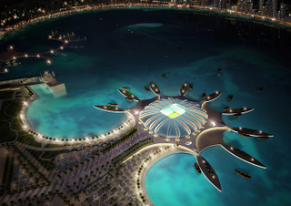 An artist's rendition of the planned Doha Port Stadium (Image: Qatar 2022 Bid Committee)